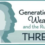 Title Image: "Generational Wealth and the Rule of Three" Picture of the silhouettes a grandfather, a father, and a son.
